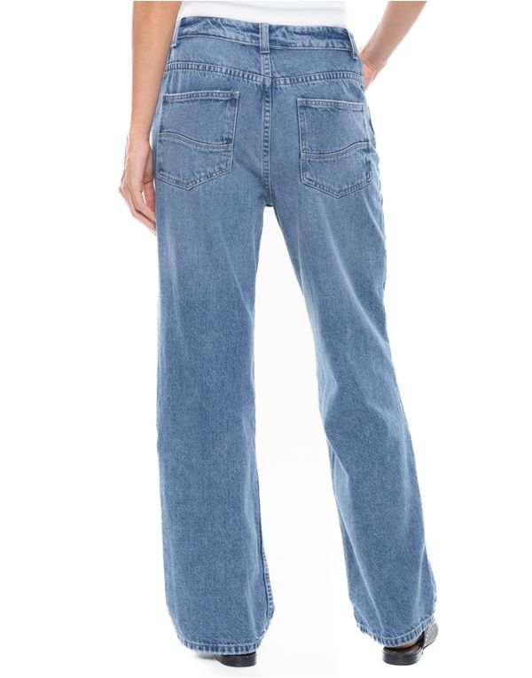 Vista-trasera-de-jeans-wide-leg-azul-indigo-con-bolsillos-traseros.